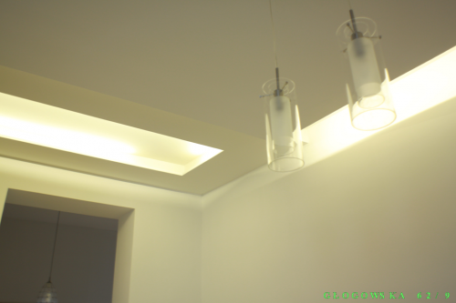 kuchnia i korytarz-zabudowa sufitu i oświetlenie LED