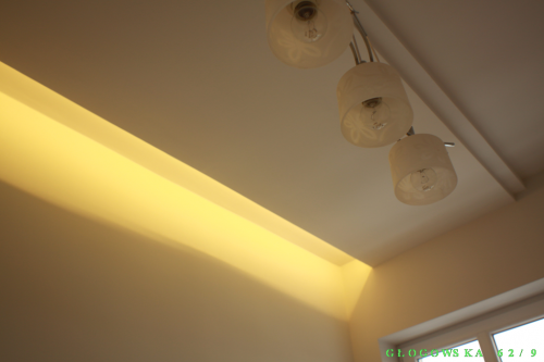 pokój nr2-zabudowa sufitu i oświetlenie LED